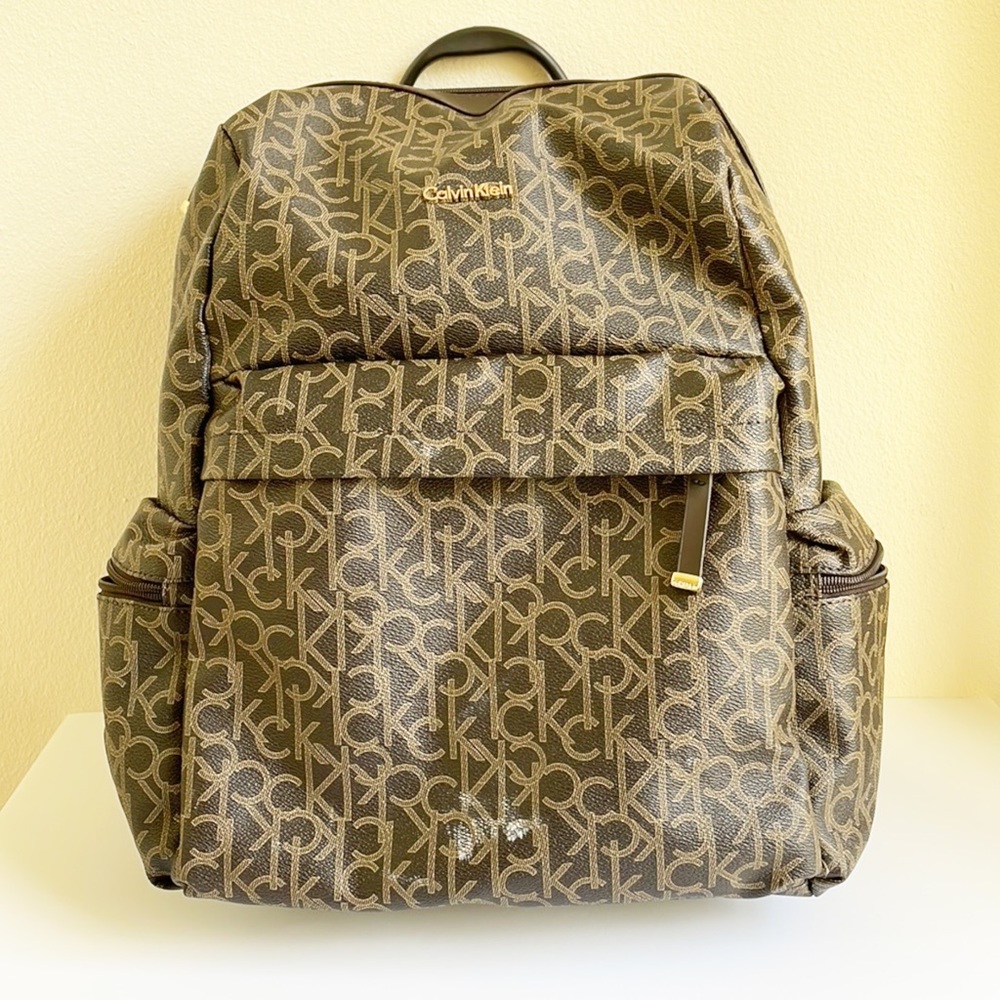Calvin Klein brown logo backpack